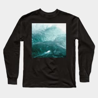 Blue Mountains Abstract Waves Long Sleeve T-Shirt